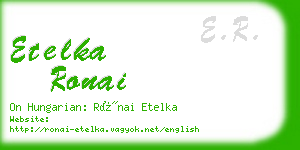 etelka ronai business card
